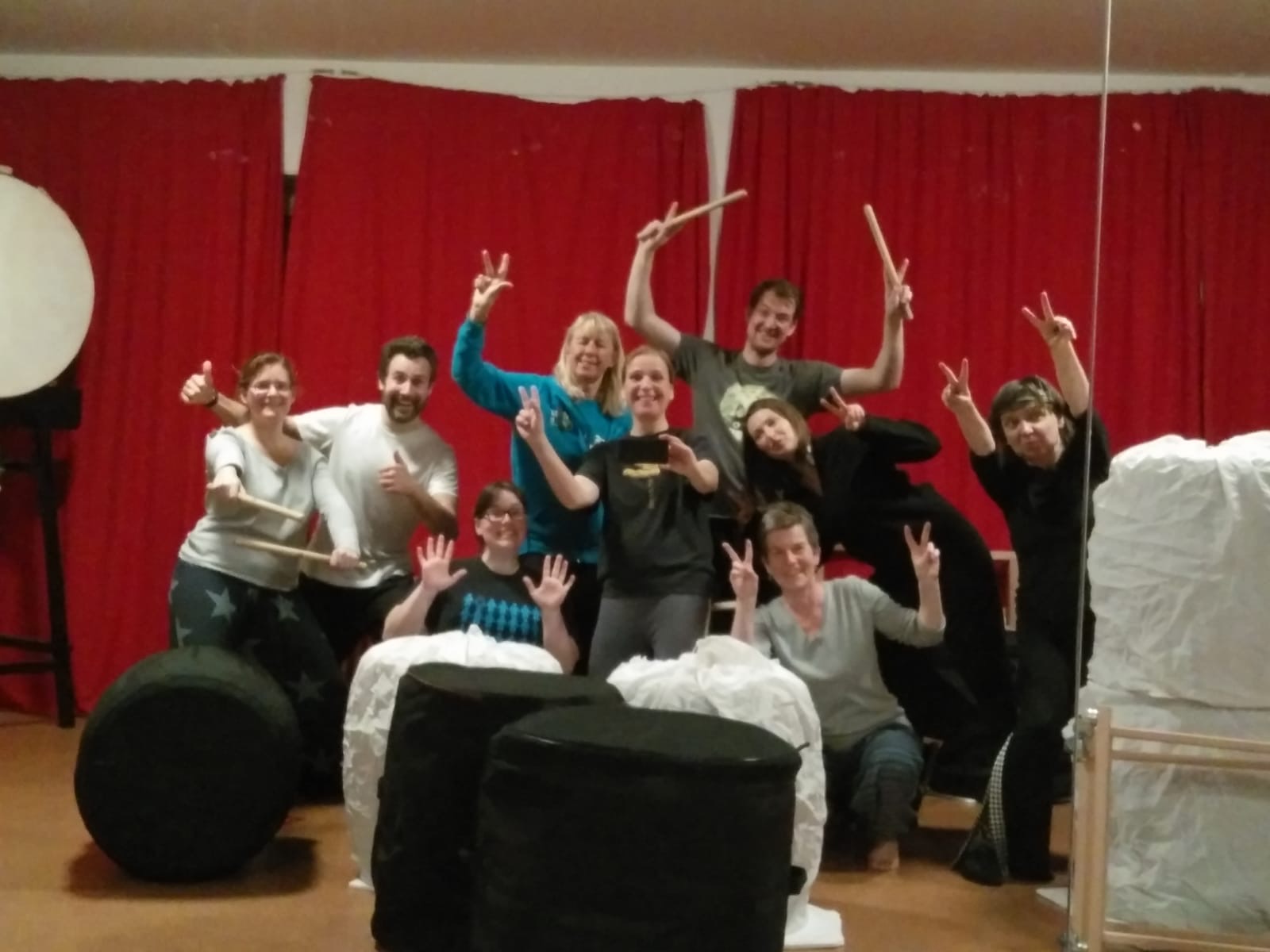 stage crew beim Hanami